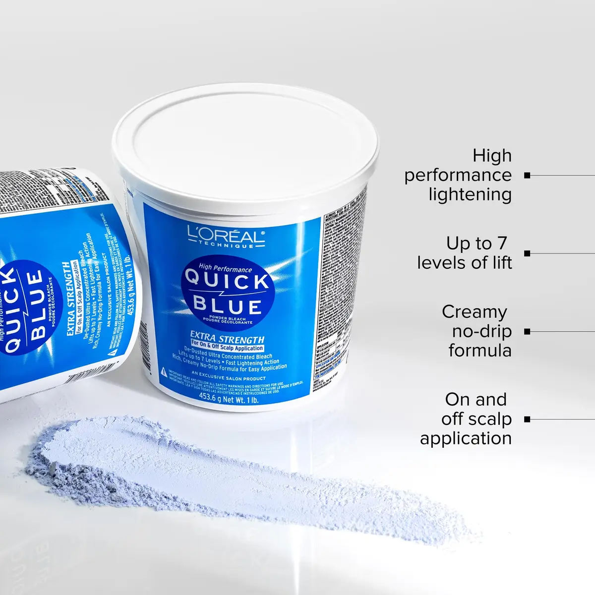 L'OREAL TECHNIQUE Quick Blue High Performance Powder Lightener 16oz | No Drip, Fast & Bright Results - view 2