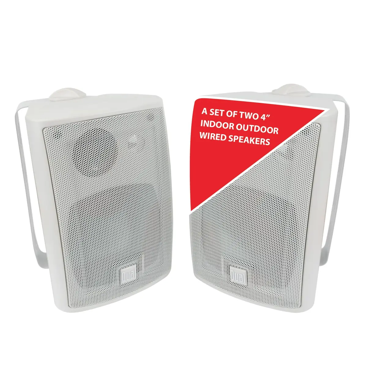 Dual Electronics LU43PW 4" 3-Way Indoor Outdoor Wired Speakers Weatherproof | Weather-Resistant, 4-Inch Woofer, 50W - main product image