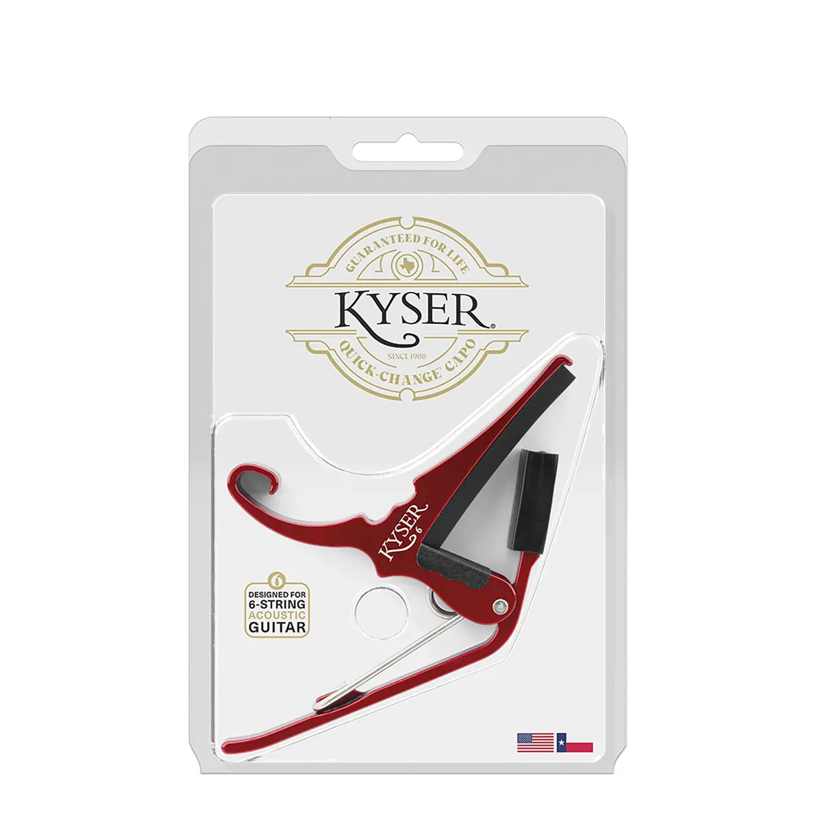 Kyser Quick-Change Guitar Capo for 6-string Acoustic Guitars, Ruby Red, KG6RA | Professional Quality Aluminum - view 5