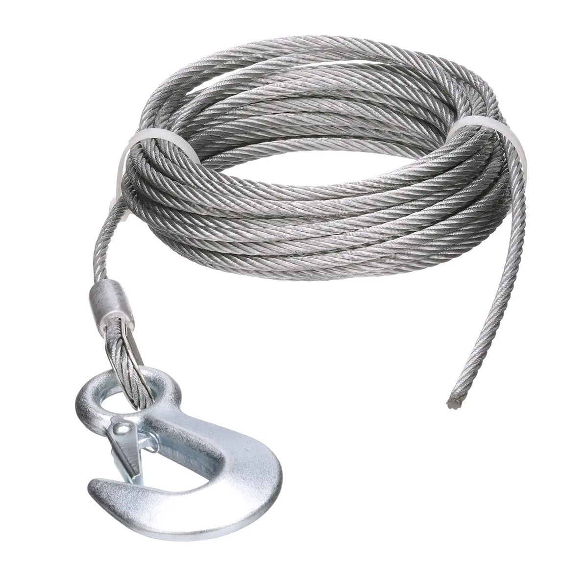 Seachoice Steel Winch Cable w/Safety Hook, 3/16 in. (4.76mm) x 25 ft. (7.62m), 4000-Lb. Tensile Strength | Heavy-Duty Marine Cable - main product image