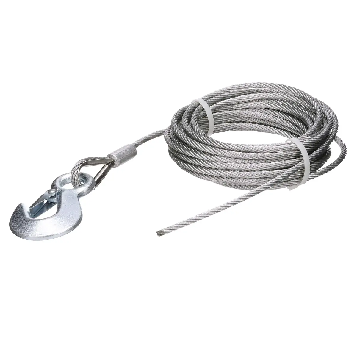 Seachoice Steel Winch Cable w/Safety Hook, 3/16 in. (4.76mm) x 25 ft. (7.62m), 4000-Lb. Tensile Strength | Heavy-Duty Marine Cable - view 2