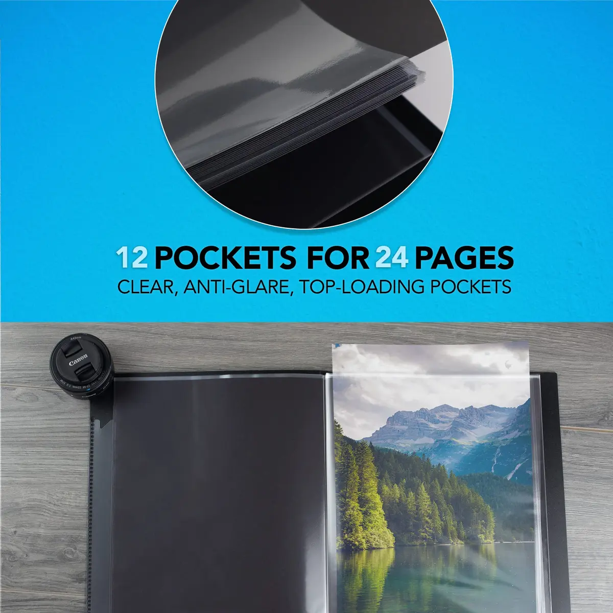 Itoya Art Profolio Expo Presentation/Display Book 9 x 12 inches | 12 Sleeves, Black, Acid-Free Pages - view 4