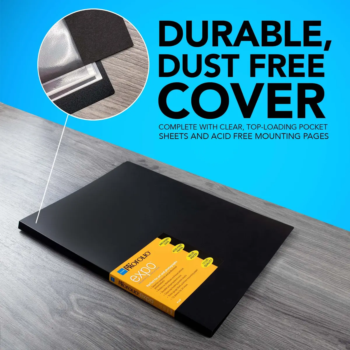 Itoya Art Profolio Expo Presentation/Display Book 9 x 12 inches | 12 Sleeves, Black, Acid-Free Pages - view 3