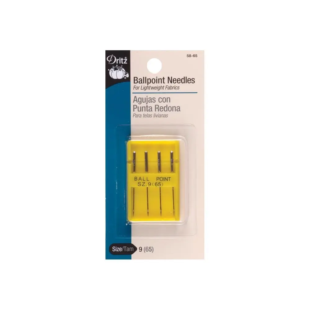 Dritz Ball Point Machine Needles Size 9 (4 Count, Nickel) | For Knit Fabrics - main product image