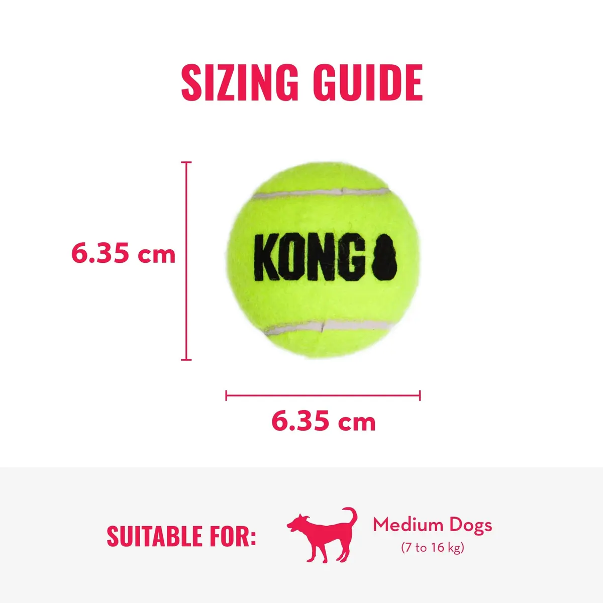 KONG Squeakair Balls Dog Toy Premium Squeak Tennis Balls Gentle on Teeth for Medium Dogs (3 Pack, Yellow) - view 4
