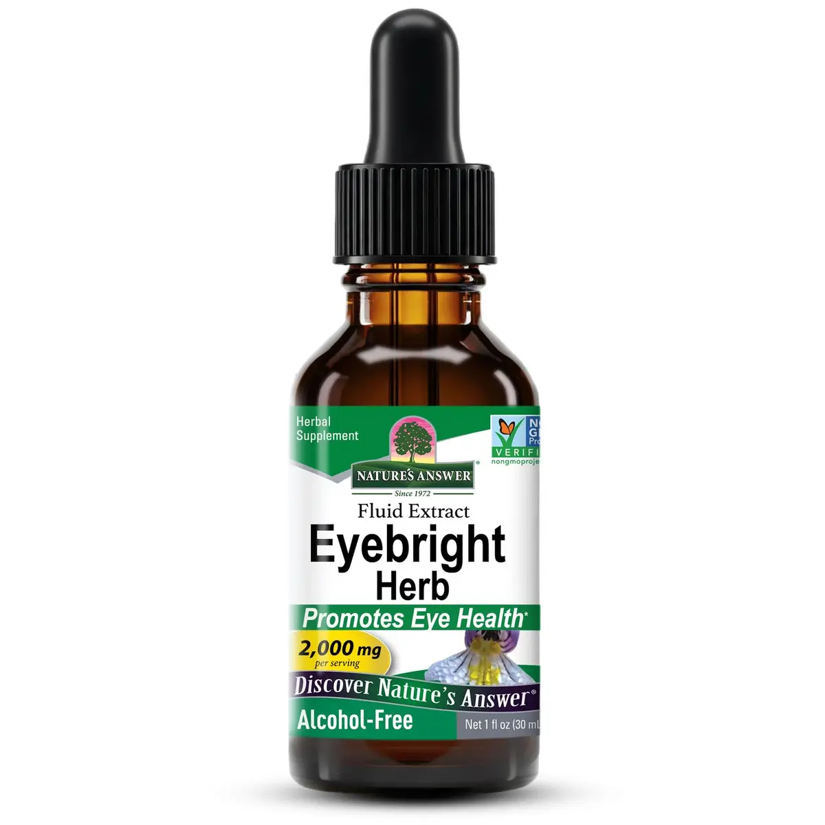 Nature's Answer Eyebright 2000 mg, 1 oz | Alcohol-Free Extract for Eye & Respiratory Support - main product image