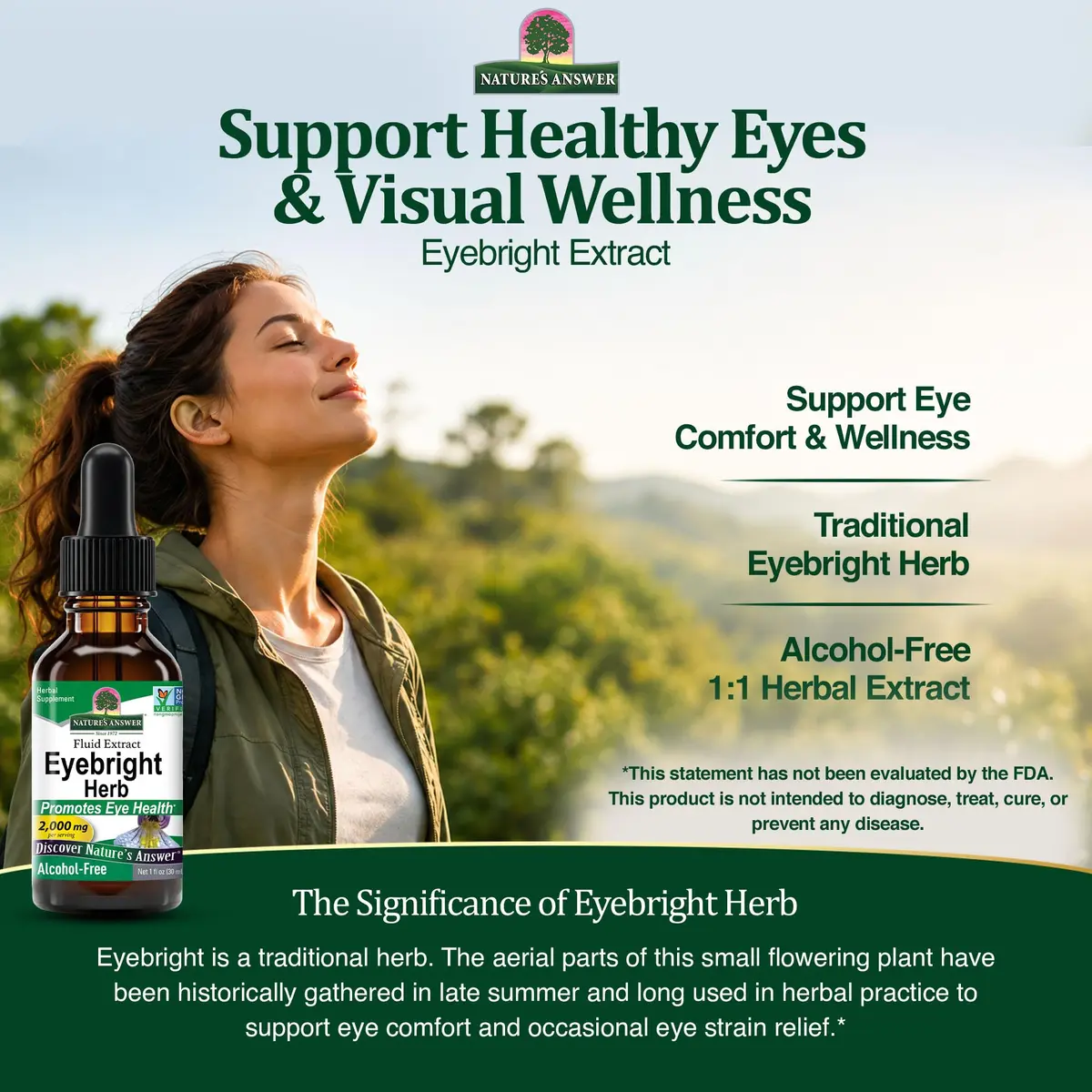 Nature's Answer Eyebright 2000 mg, 1 oz | Alcohol-Free Extract for Eye & Respiratory Support - view 5