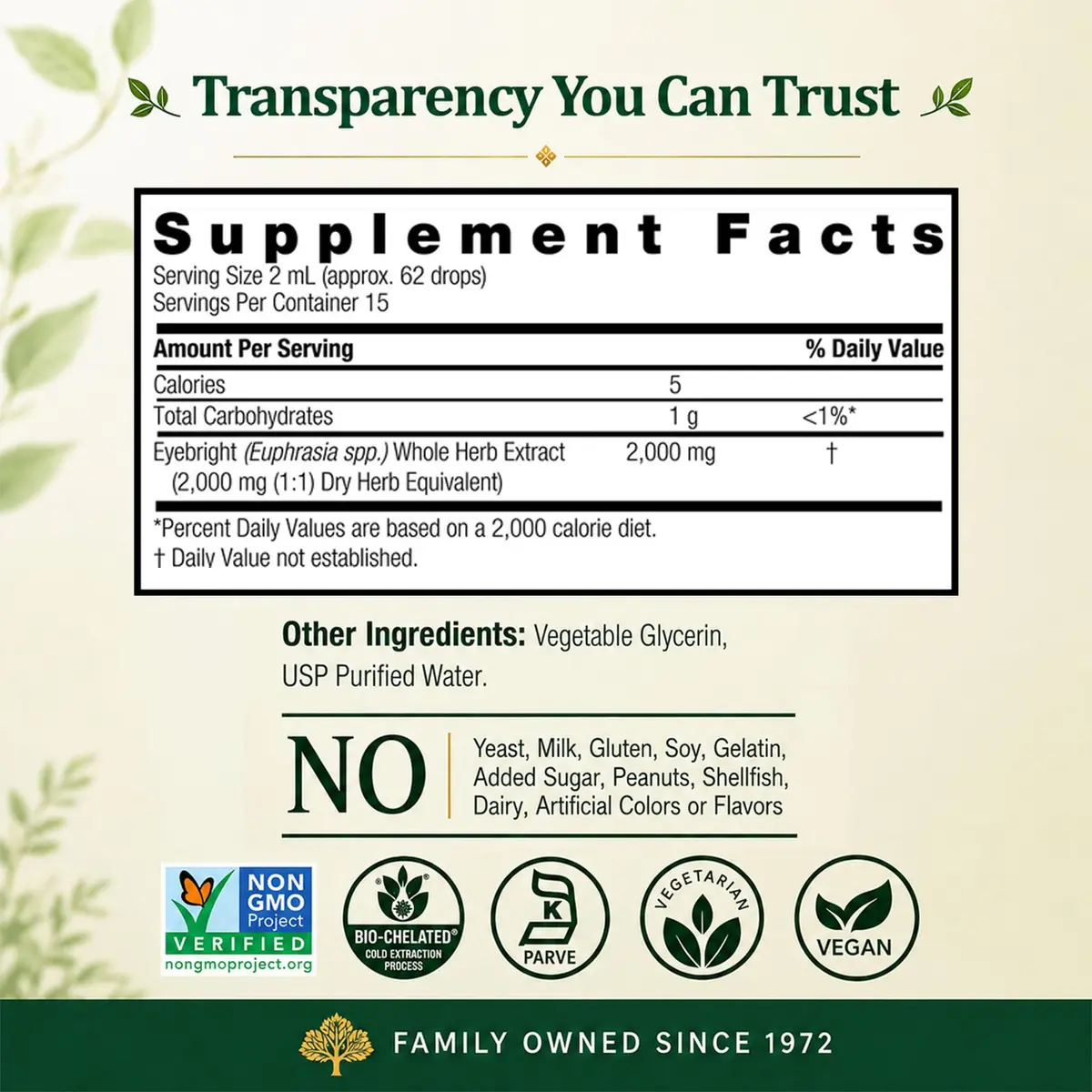 Nature's Answer Eyebright 2000 mg, 1 oz | Alcohol-Free Extract for Eye & Respiratory Support - view 4