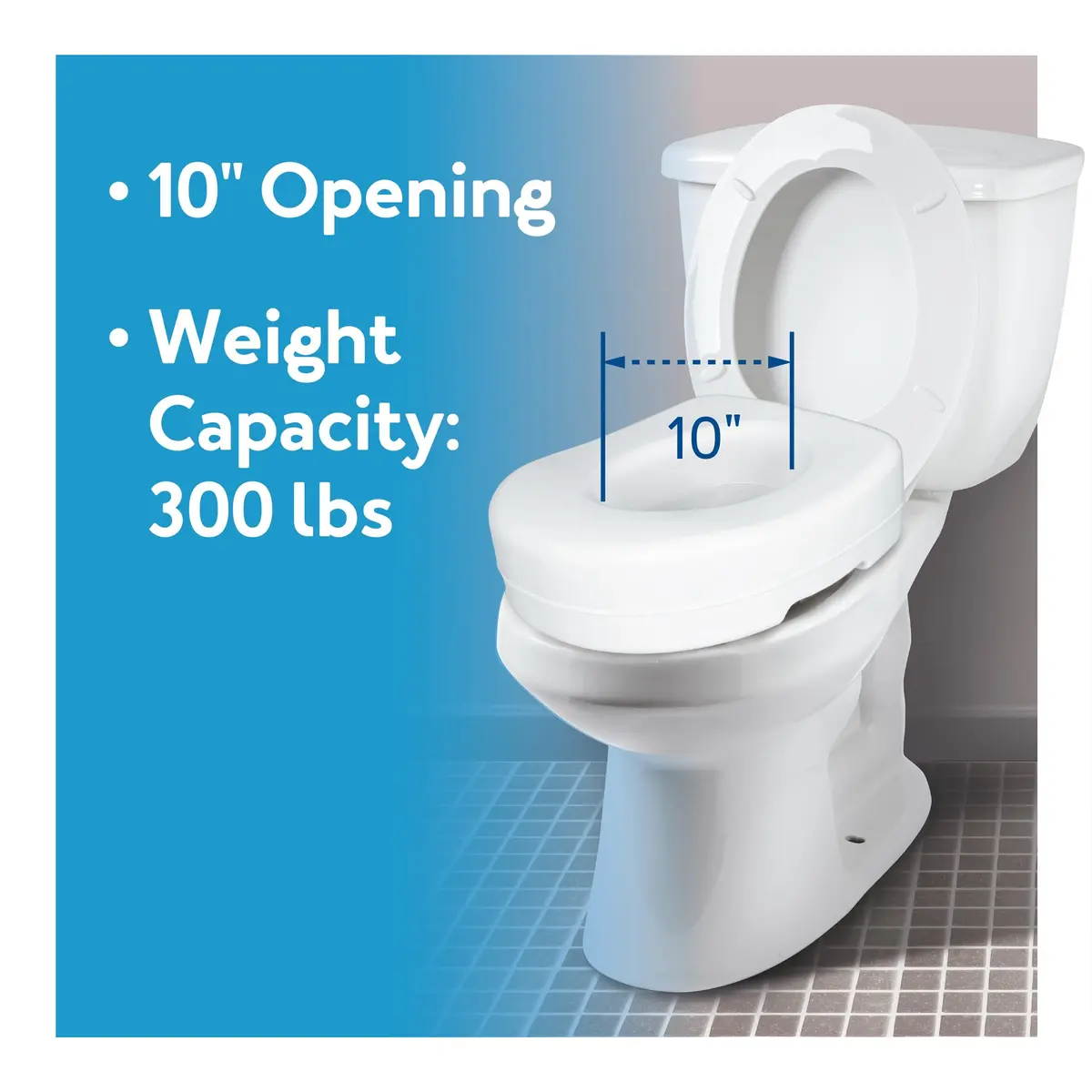 Carex Toilet Seat Riser Adds 5 Inches of Height | Elevated & Raised Toilet Seat with 300 lbs Capacity - view 5