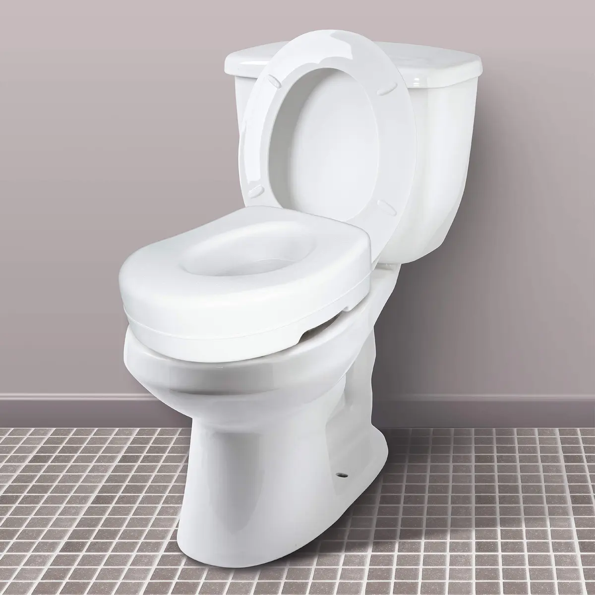 Carex Toilet Seat Riser Adds 5 Inches of Height | Elevated & Raised Toilet Seat with 300 lbs Capacity - view 2