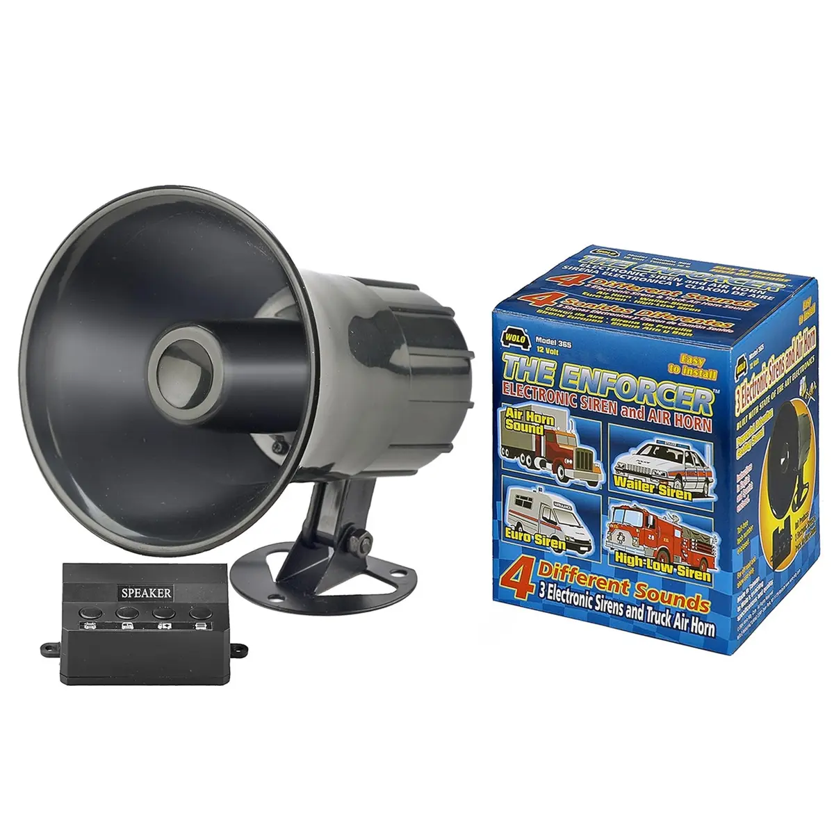 Wolo 365 Enforcer Siren Horn 20-Watt Multi-Tone 12V | Emergency & Vehicle Horn - main product image