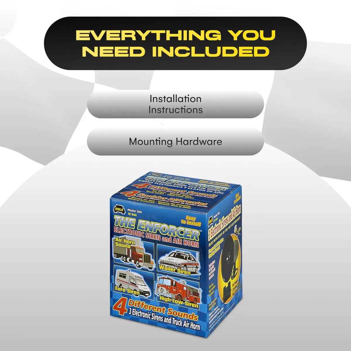 Wolo 365 Enforcer Siren Horn 20-Watt Multi-Tone 12V | Emergency & Vehicle Horn - view 6