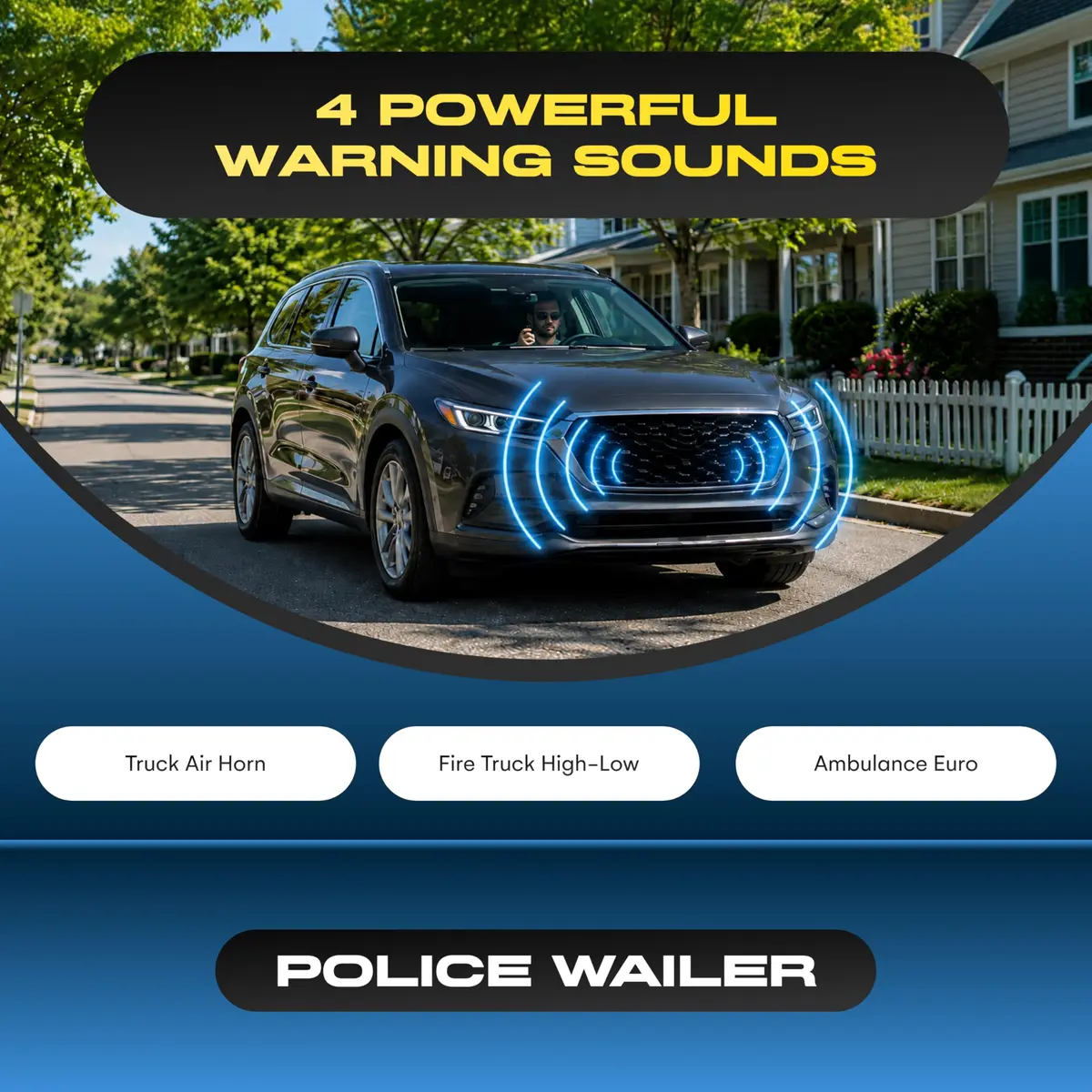 Wolo 365 Enforcer Siren Horn 20-Watt Multi-Tone 12V | Emergency & Vehicle Horn - view 3
