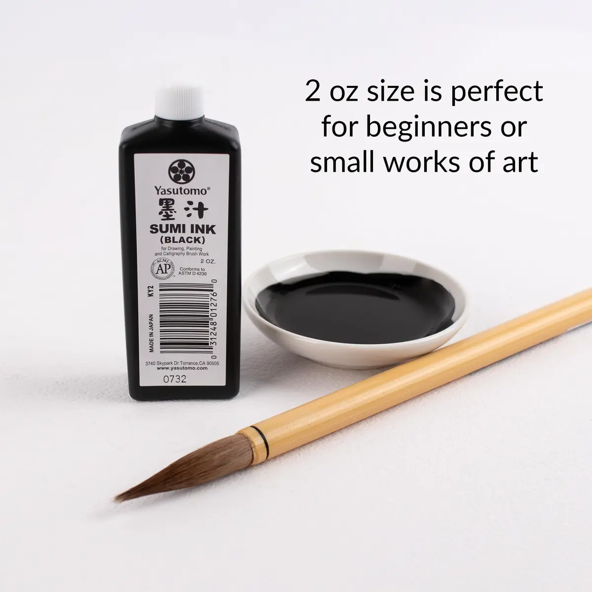 Yasutomo Liquid Ink 2oz | Water-Resistant, Smudge Proof, Versatile, Matte Finish for Calligraphy & Artwork - view 5