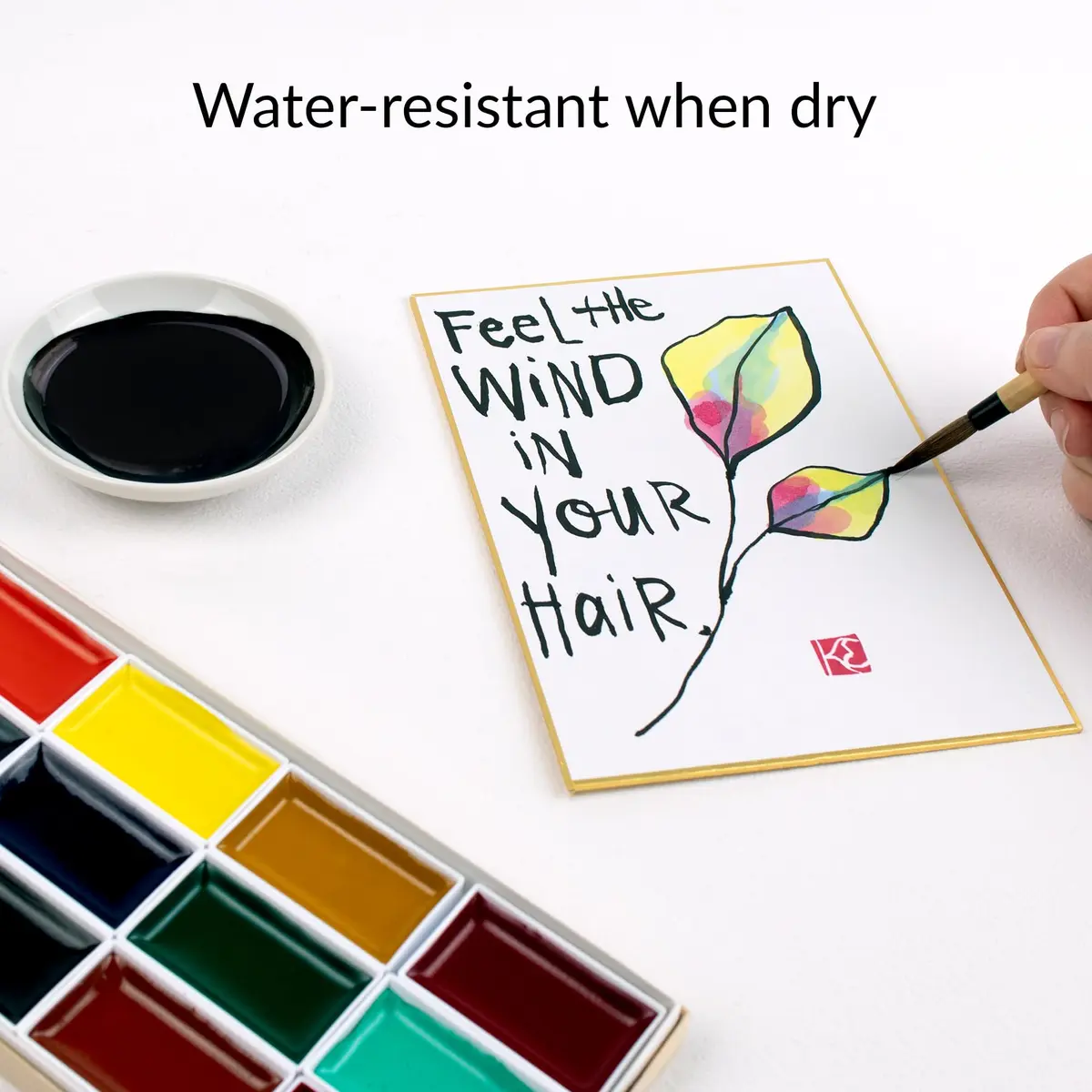 Yasutomo Liquid Ink 2oz | Water-Resistant, Smudge Proof, Versatile, Matte Finish for Calligraphy & Artwork - view 6