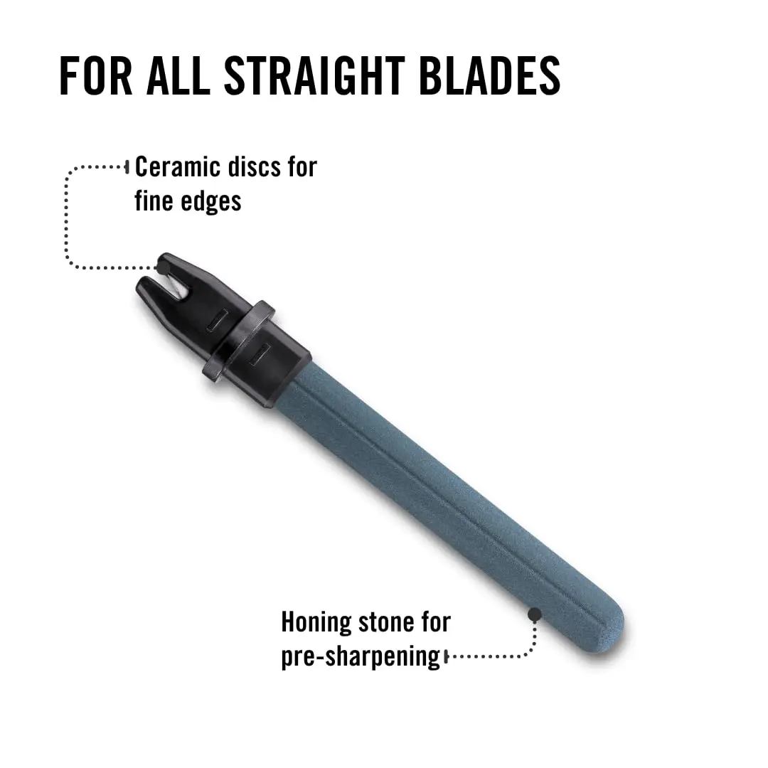 Victorinox Dual-Knife Sharpener for Straight Blades, Black | Pocket-Sized Ceramic & Stone Sharpening - view 4