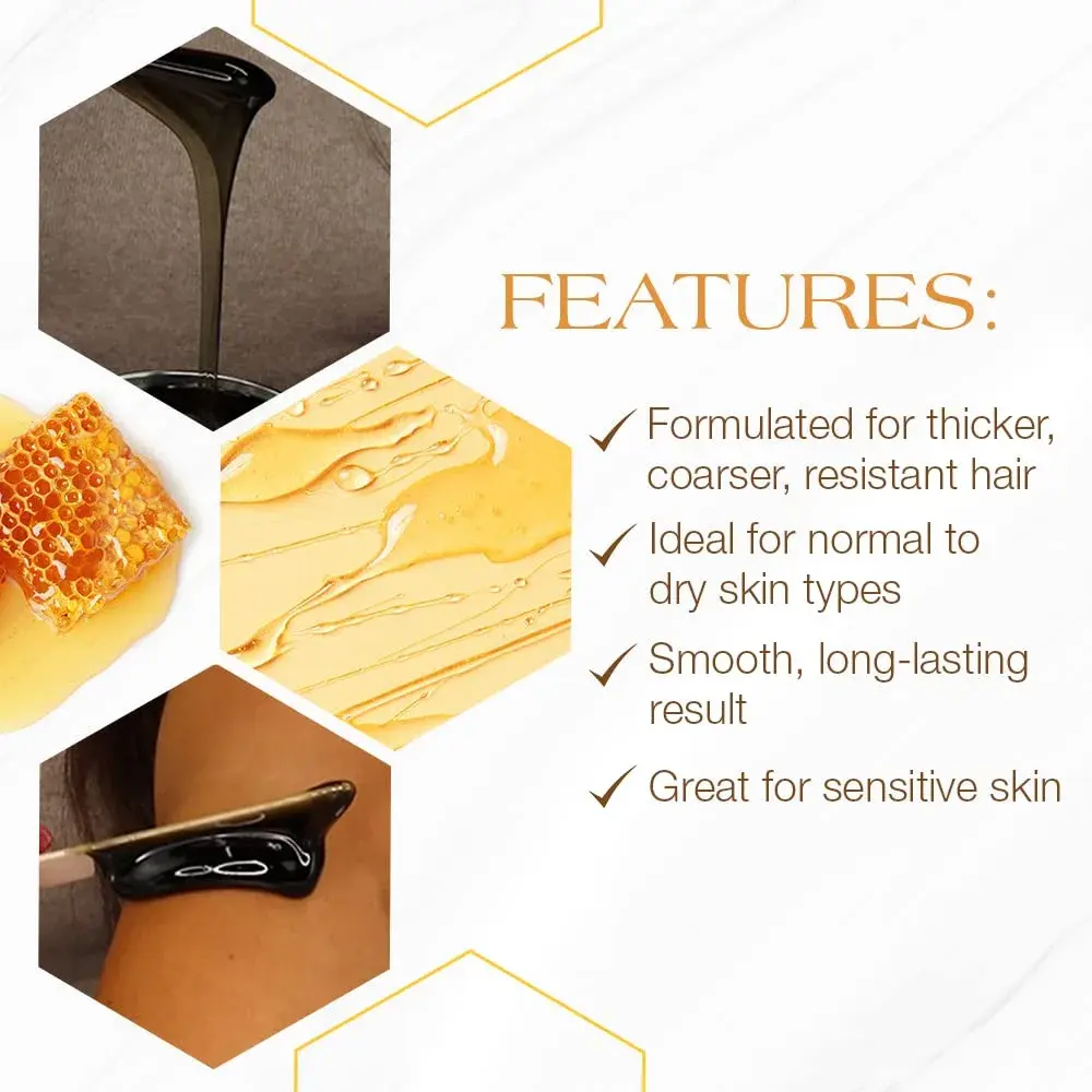 GIGI Dark Honee Soft Wax for Hair Removal 400g (14 oz) | Removes Thick to Coarse Hair - view 3