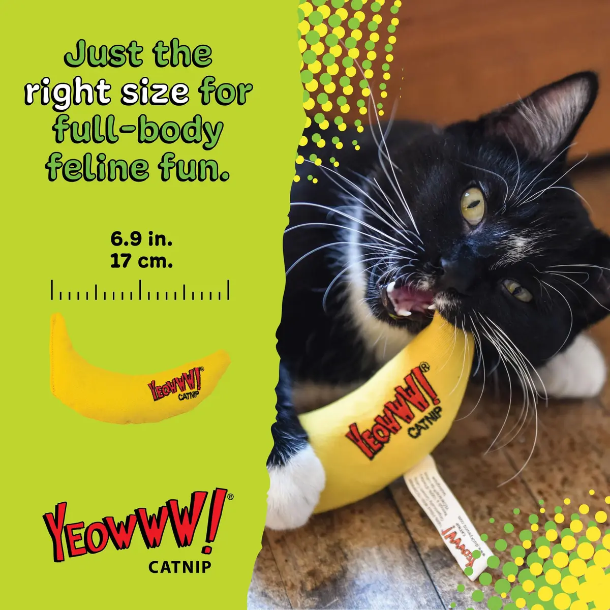 Yeowww! Catnip Chi-CAT-a Banana Toy for Cats - 7 Inches - Durable Cotton Twill - Made in the USA - Stuffed with Organically Grown Catnip - view 4