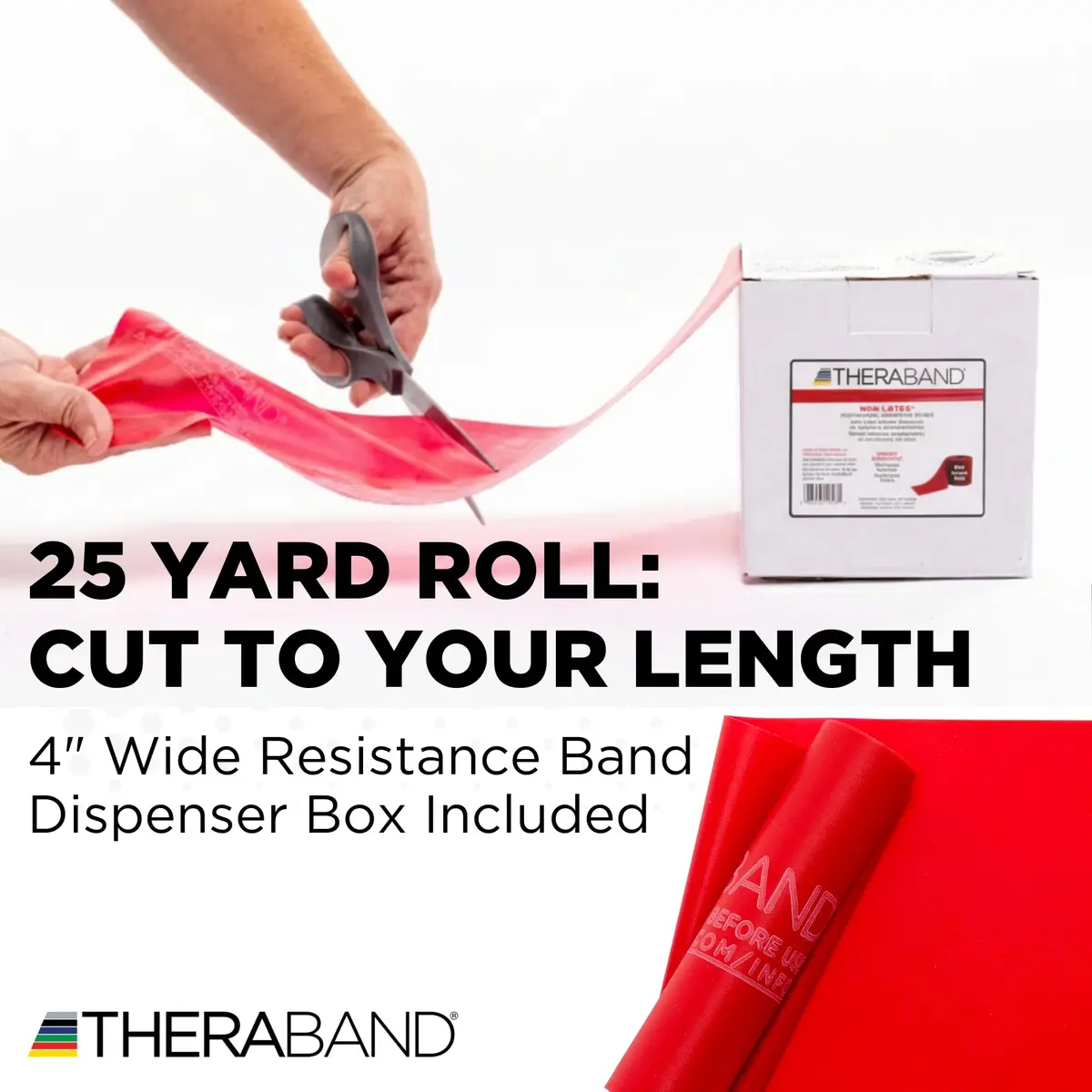 THERABAND Red Resistance Band 25 Yards (75 ft) | Medium Resistance for Workouts & Physical Therapy - view 2