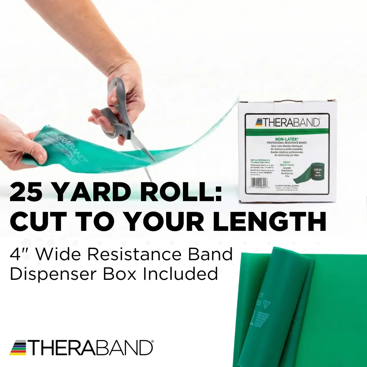 THERABAND Green Heavy Resistance Band 20.12 m (25 Yd) | Non-Latex Exercise & Physical Therapy Band - view 2