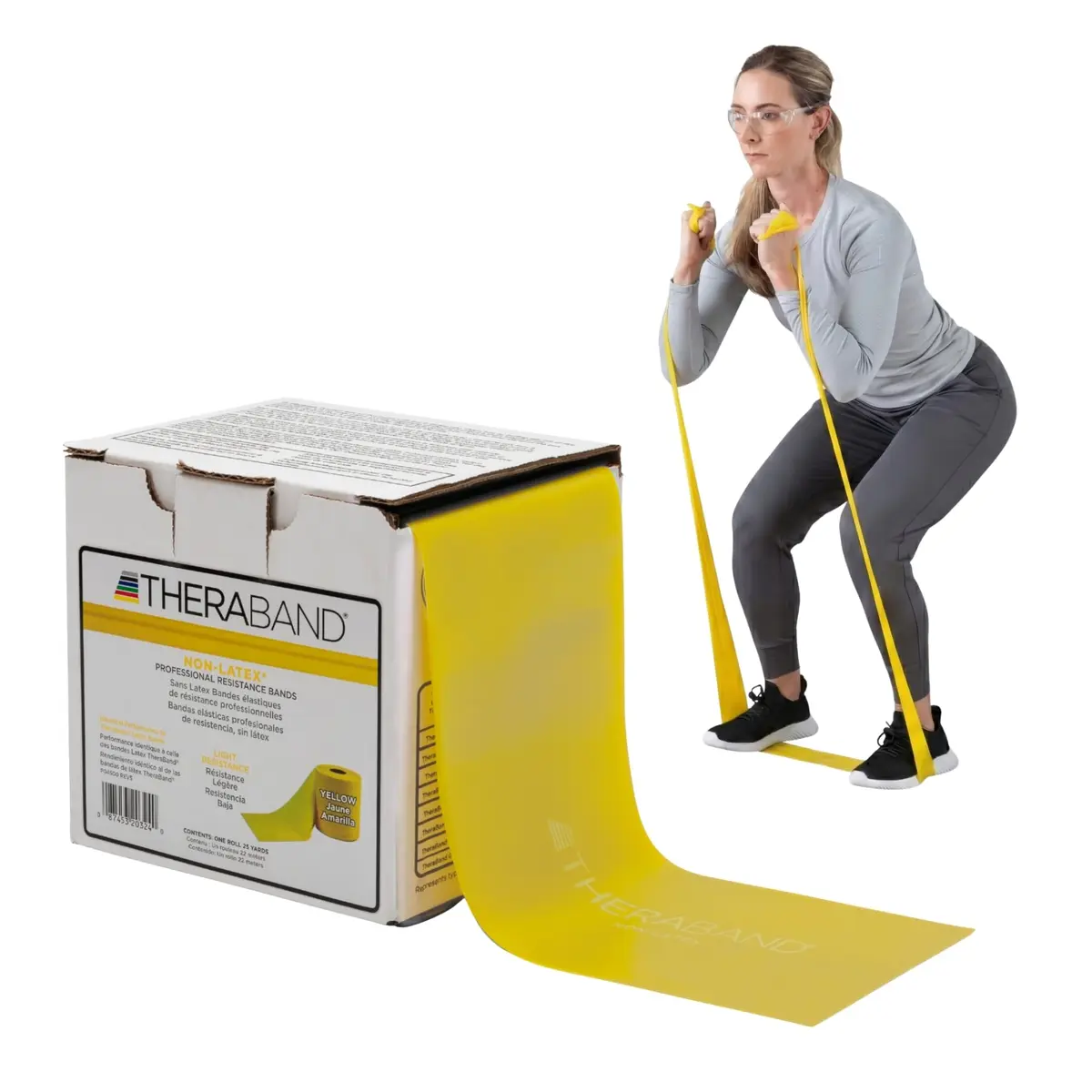 THERABAND Yellow Light Resistance Band 22.86 m (25 Yd) | Latex-Free Exercise & Physical Therapy - main product image