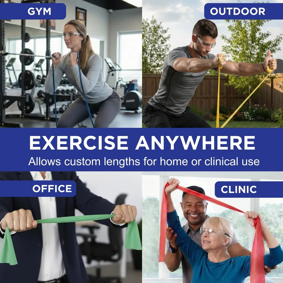 THERABAND Blue Latex-Free Resistance Band Roll 25 Yards (75 ft / 22.86 m) | Extra Heavy Resistance for Strength Training - view 6