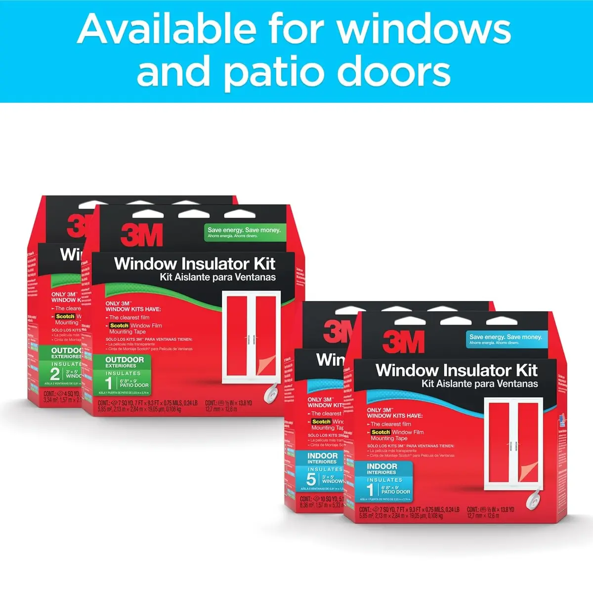 3M Indoor Window Insulator Kit - Two Pack | Energy Saving, Airtight Seal for 2 Windows - view 7
