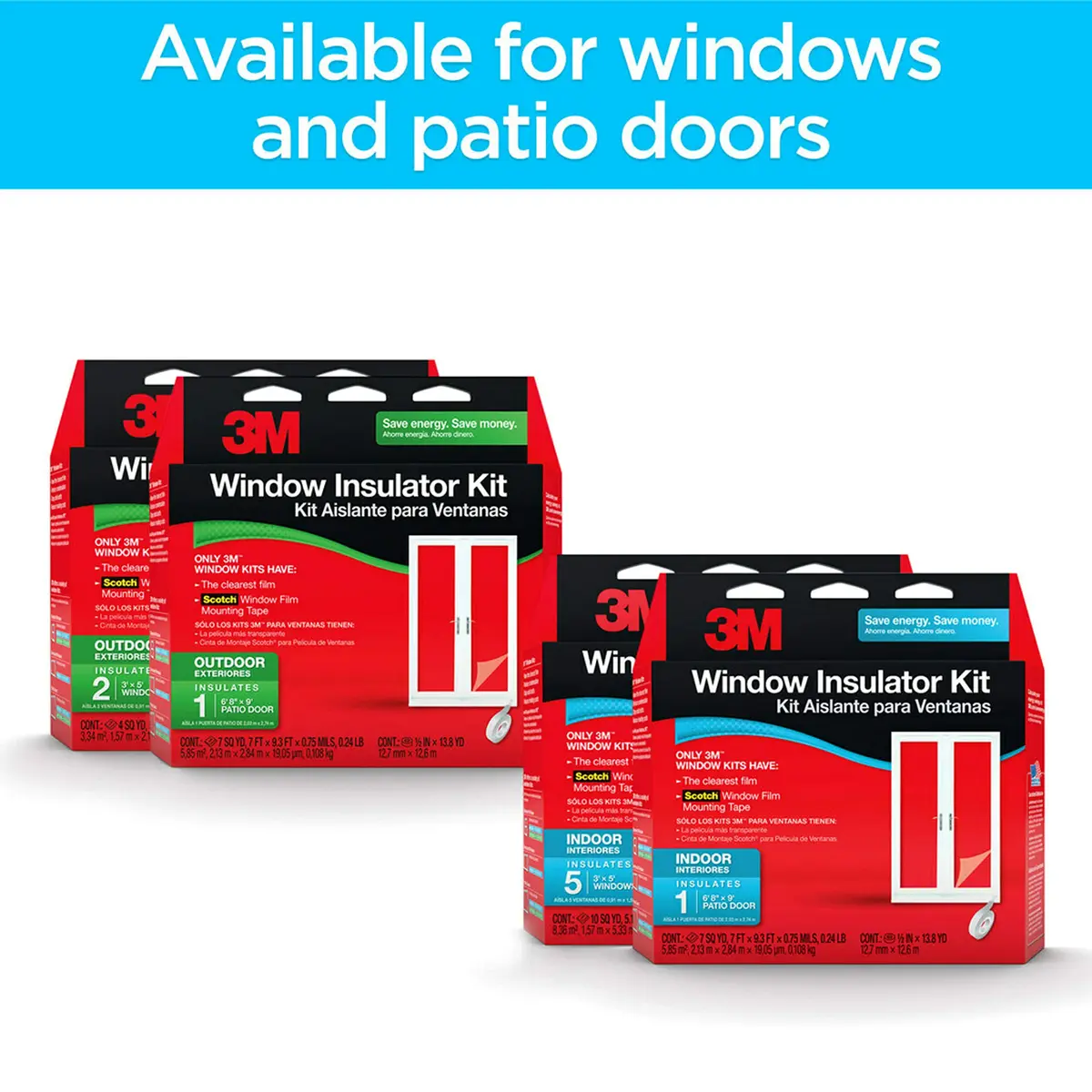 3M Indoor Window Insulator Kit - Two Pack | Energy Saving, Airtight Seal for 2 Windows - view 8