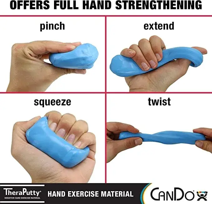 CanDo TheraPutty Hand Exercise Putty 6-Piece Set (Total 24 oz) | All Resistance Levels for Rehab & Grip - view 4
