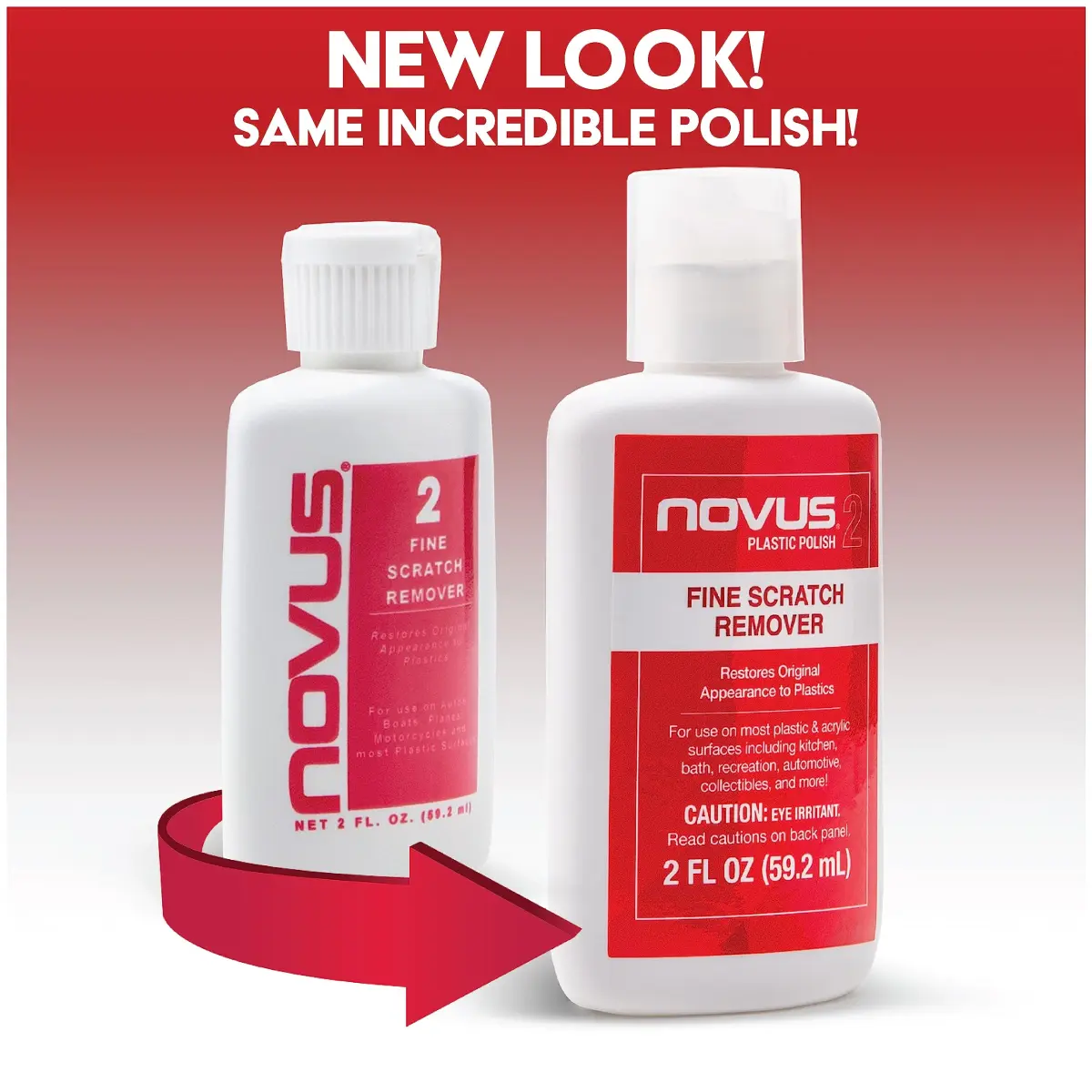 Novus Plastic Clean & Shine #1, Fine Scratch Remover #2 and Polish Mates Pack | 59ml (2 Fl Oz) | Restores Plastic Surfaces - view 3