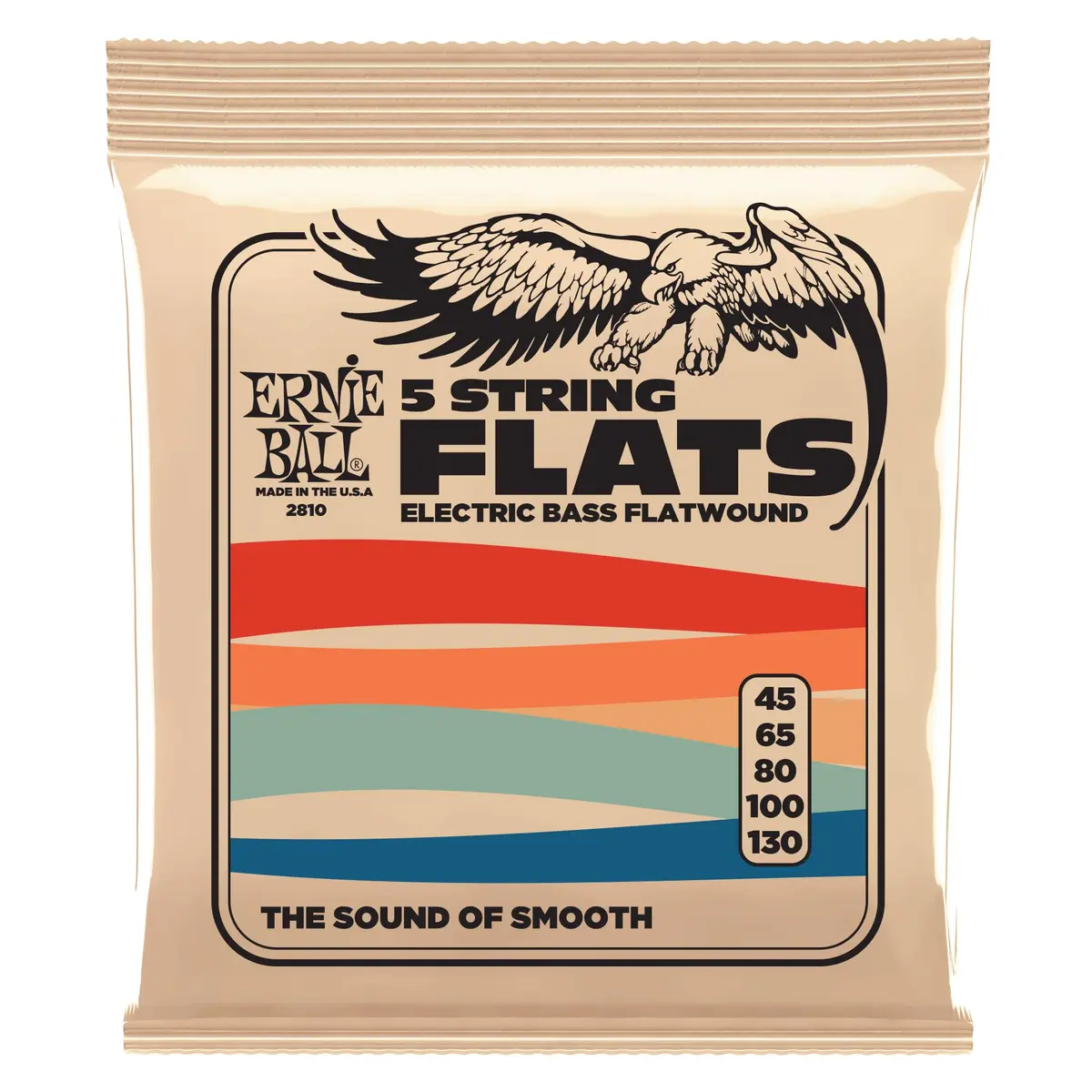 Ernie Ball 5-String Flatwound Bass Guitar Strings, 45-130 Gauge | Warm, Rounded Tone with Reduced Finger Noise - main product image
