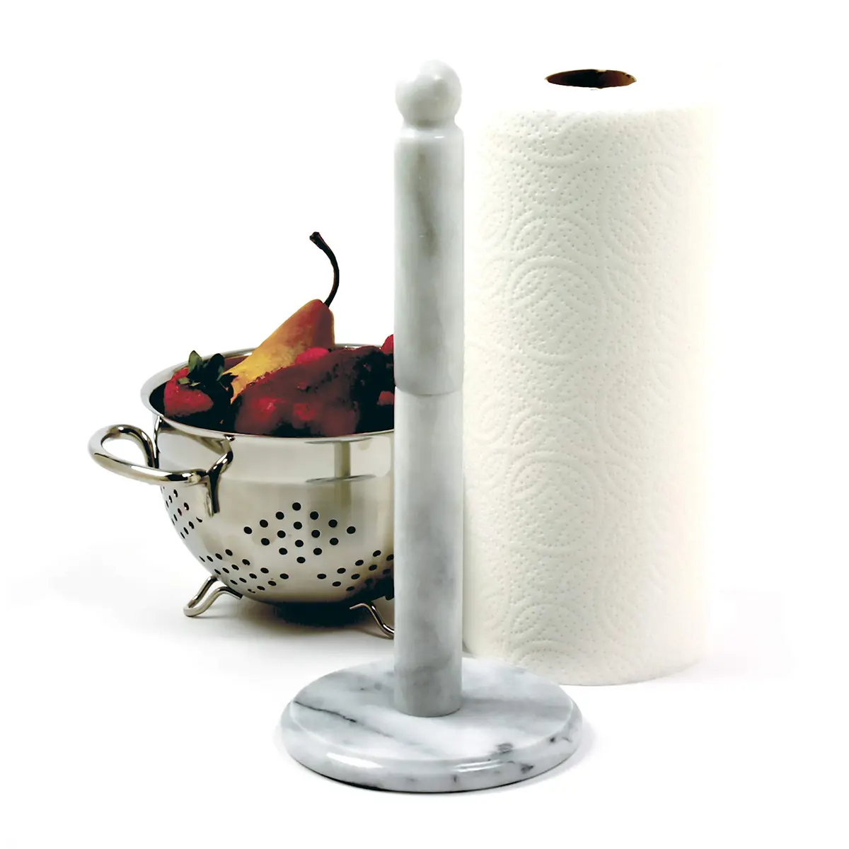 Norpro Marble Paper Towel Holder, white, 12.5" tall, 5.25" base | Elegant marble design for kitchen & dining - view 4