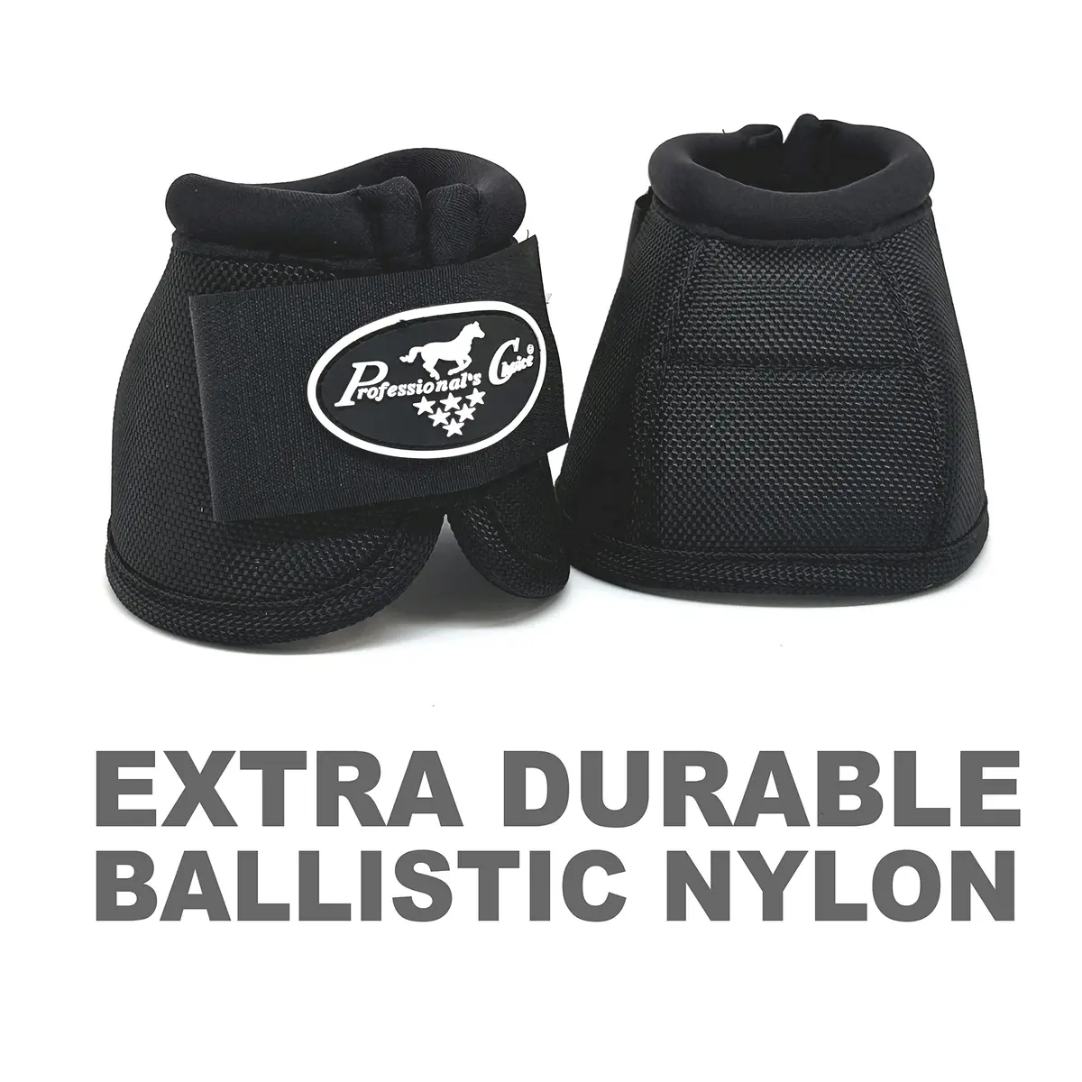 Professional's Choice Ballistic Overreach Bell Boots for Horses | Superb Protection & Comfort | Quick Wrap Hook & Loop | Sold in Pairs | Small Black - view 2