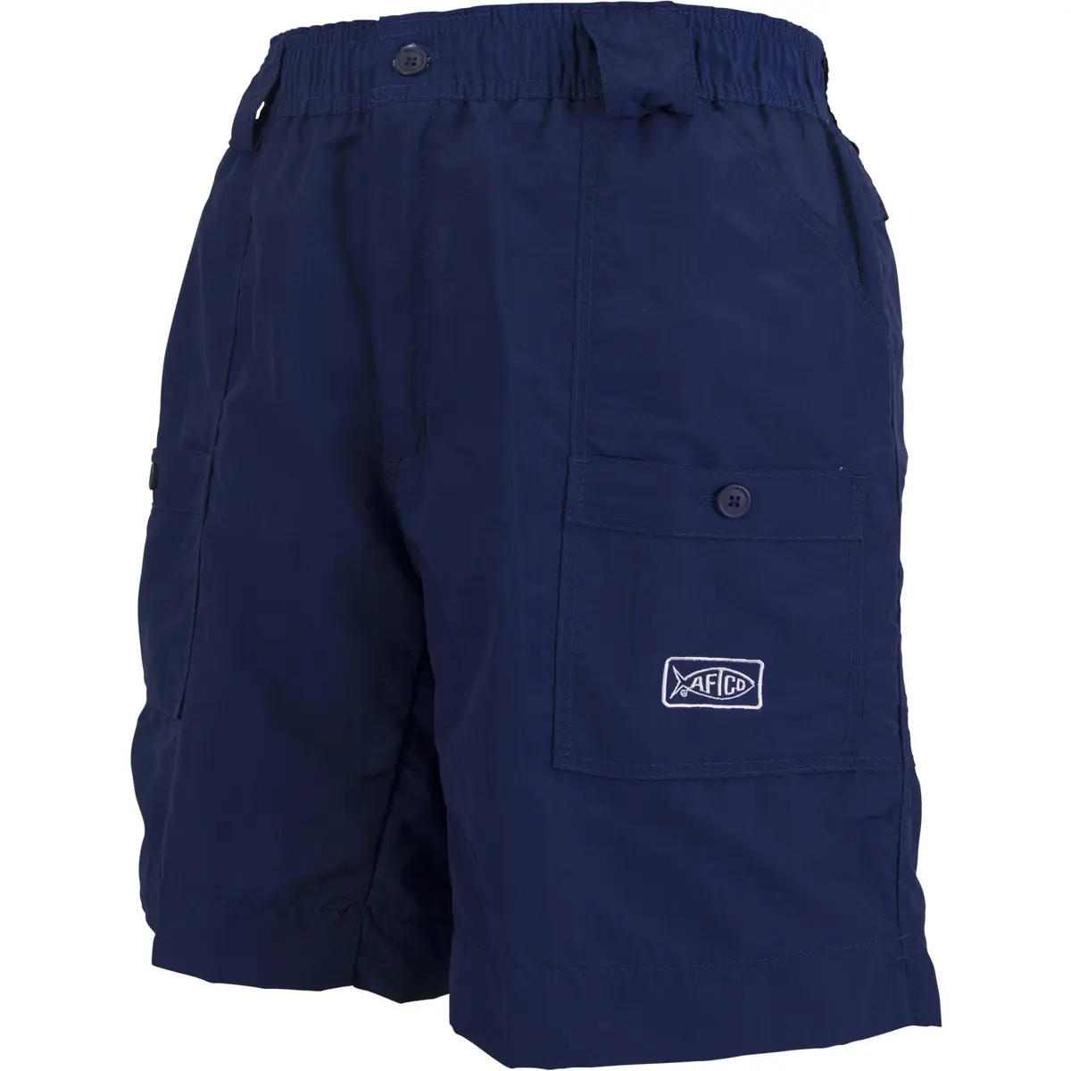 AFTCO Original Fishing Shorts Long Navy | Durable Nylon, 7 Pockets, 18" Outseam - main product image