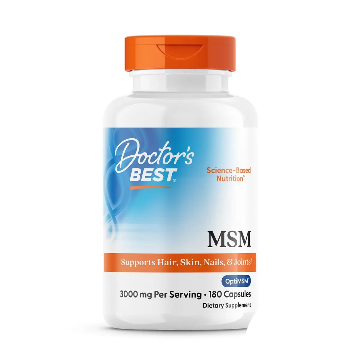 Doctor's BEST MSM Supplement Capsules 3000 mg (180 Count) | Supports Hair, Skin, Nails, Joint Health & Mobility - main product image