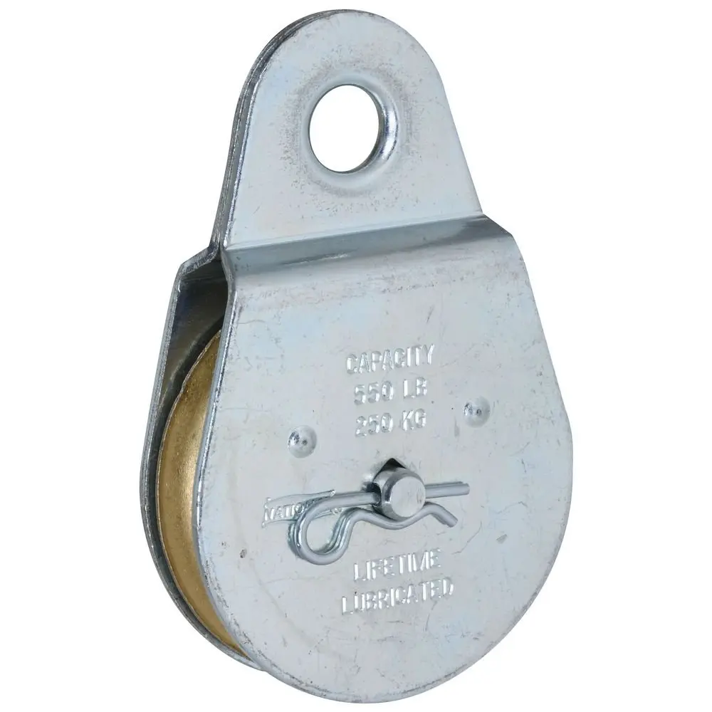 National Hardware N220-012 Fixed Single Pulley 2-1/2" Zinc Plated | Durable Corrosion-Resistant Hardware (70-120 chars) - main product image