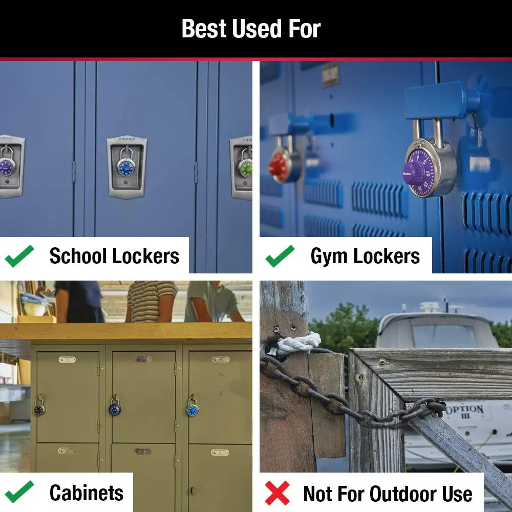 Master Lock 1505D Locker Lock Combination Padlock 48mm (1.88in) | Resettable 3-Digit Security - view 3