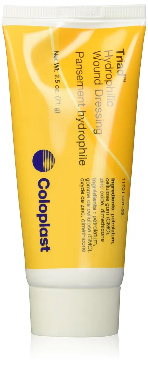 Coloplast Triad Hydrophilic Wound Dressing with CMC 2.5 oz | Sterile, Light-to-Moderate Exudates, Ideal for Pressure & Venous Ulcers - main product image