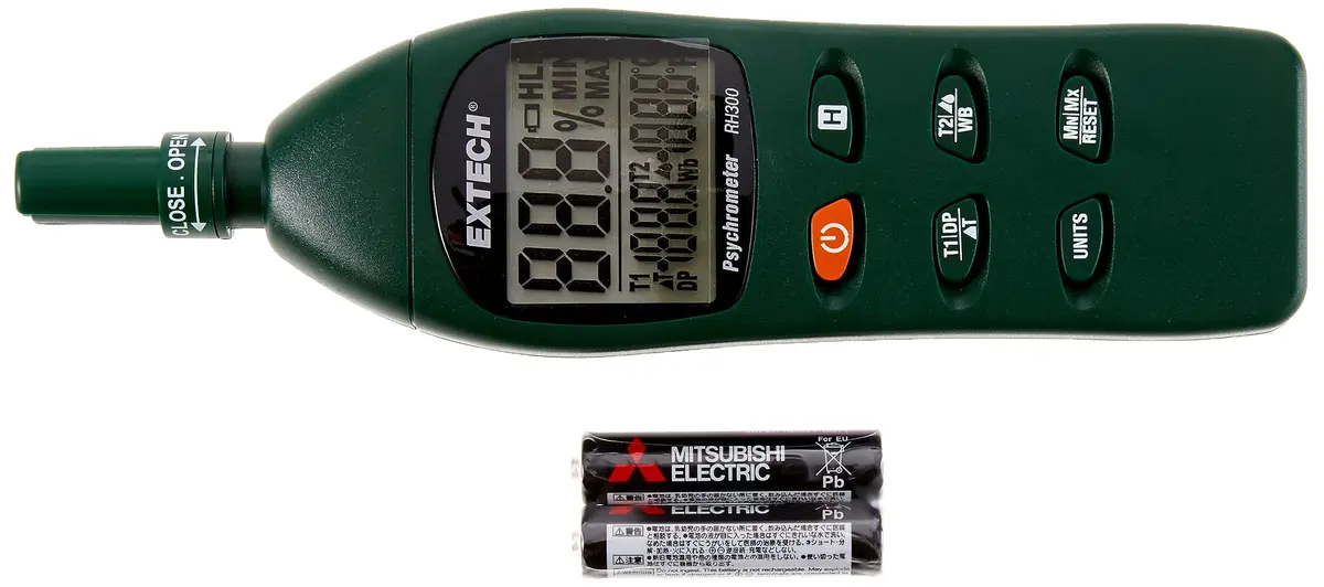 Extech RH300 Digital Psychrometer Humidity Meter -20 to 50°C (14 to 122°F) | Measures RH, Temp, Dew Point, Wet Bulb - view 2