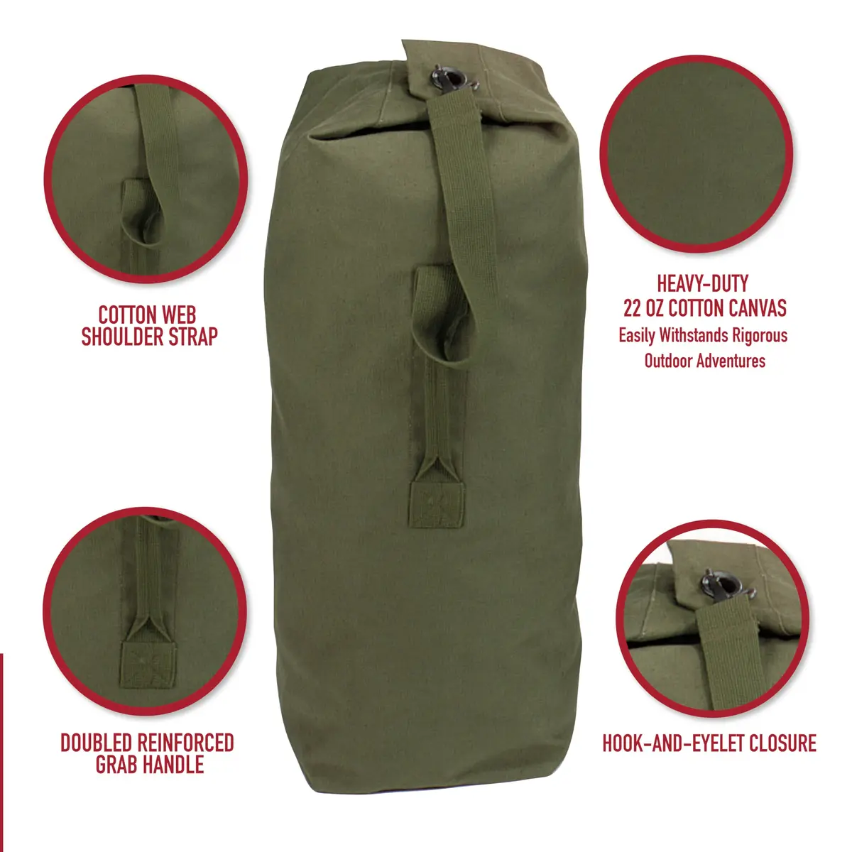 Heavyweight Top Load Canvas Duffle Bag - view 3