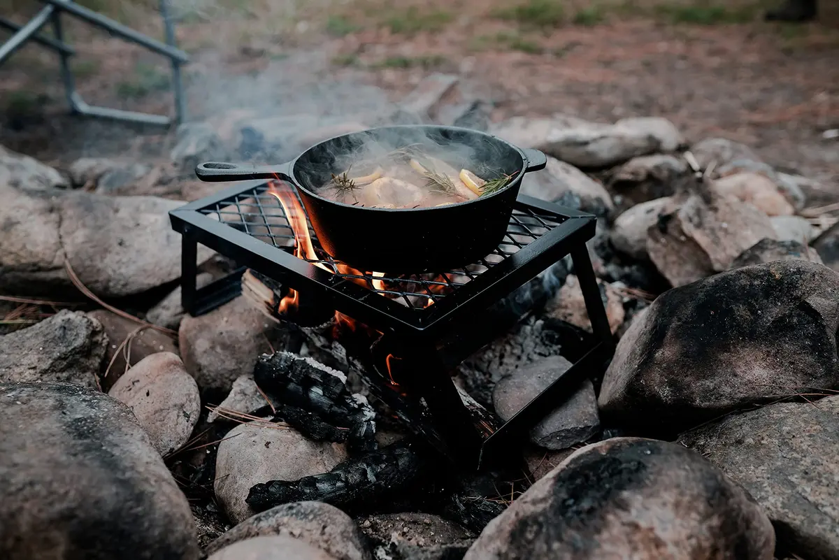 Stansport Heavy-Duty Camp Grill - Small | Durable Steel Mesh Cooking Surface, Compact & Foldable - view 6