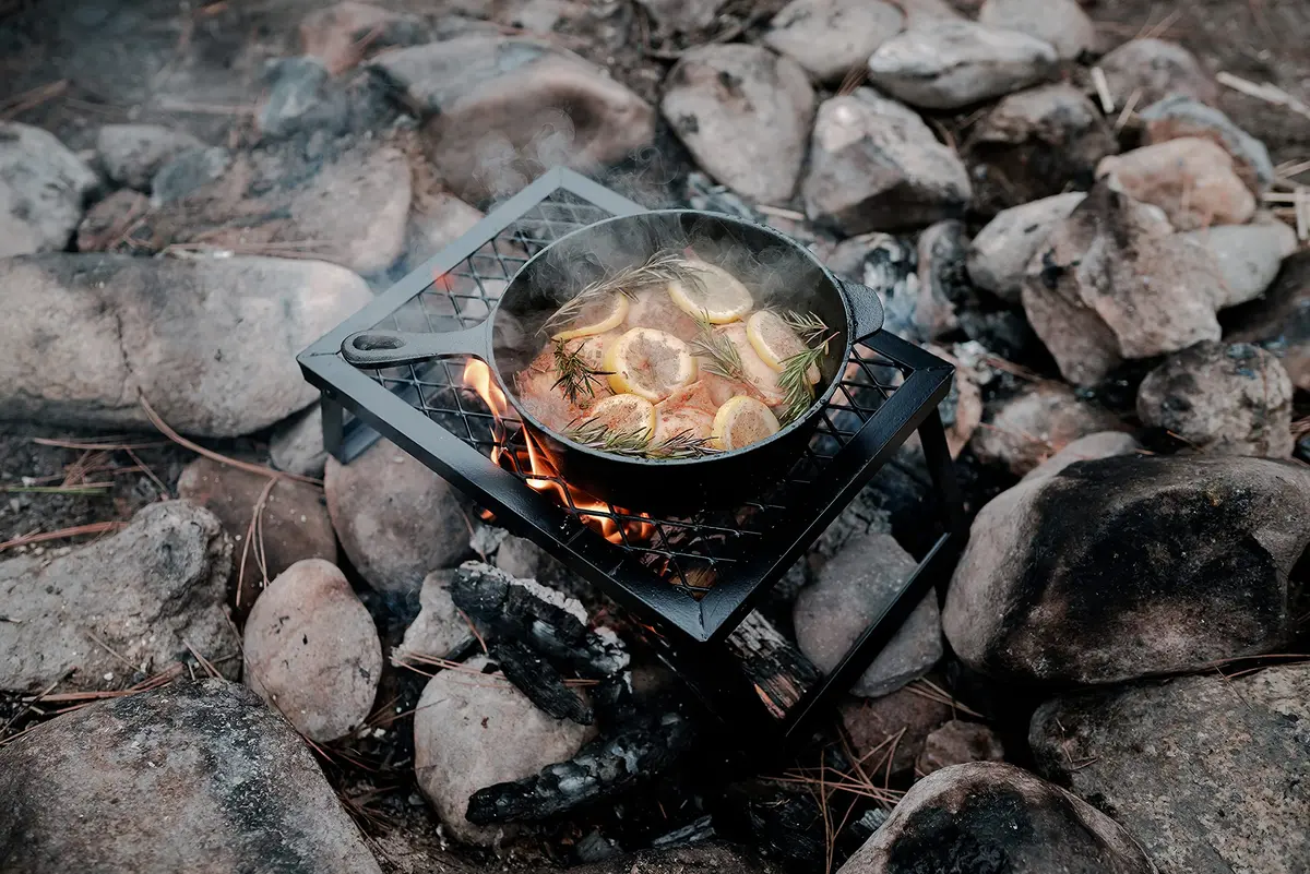 Stansport Heavy-Duty Camp Grill - Small | Durable Steel Mesh Cooking Surface, Compact & Foldable - view 4