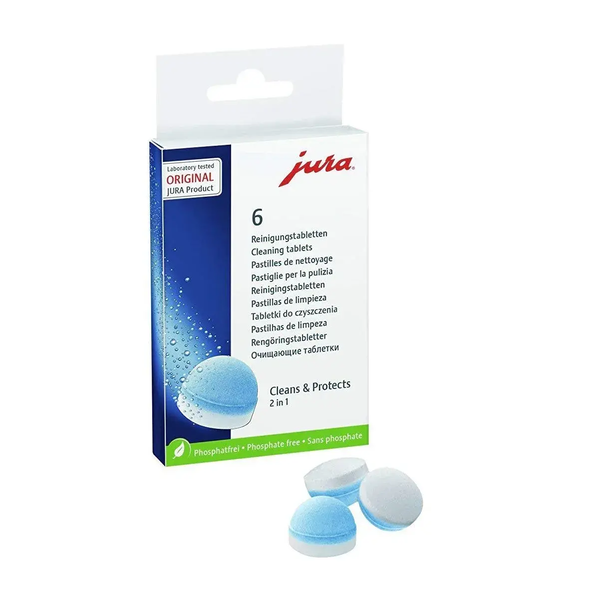 Jura Cleaning Tablets for Automatic Coffee Centers, 6 Count | Removes Inner Oil Build-Up for Great Coffee - main product image
