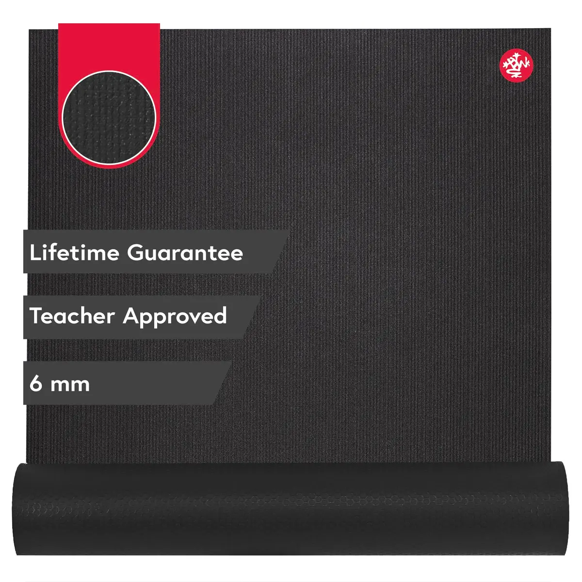 Manduka PRO Yoga Mat 6mm Thick 216cm (85") x 66cm (26") Black | Lifetime Durability & Studio Stability - main product image