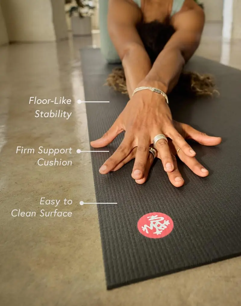 Manduka PRO Yoga Mat 6mm Thick 216cm (85") x 66cm (26") Black | Lifetime Durability & Studio Stability - view 6