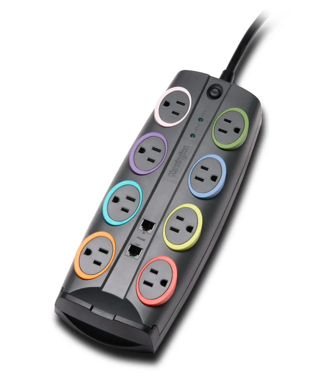 Kensington SmartSockets 8-Outlet Surge Protector 8ft Cord 2490 Joules | Superior Power Spike Defense - main product image