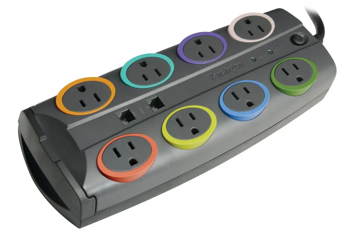 Kensington SmartSockets 8-Outlet Surge Protector 8ft Cord 2490 Joules | Superior Power Spike Defense - view 2