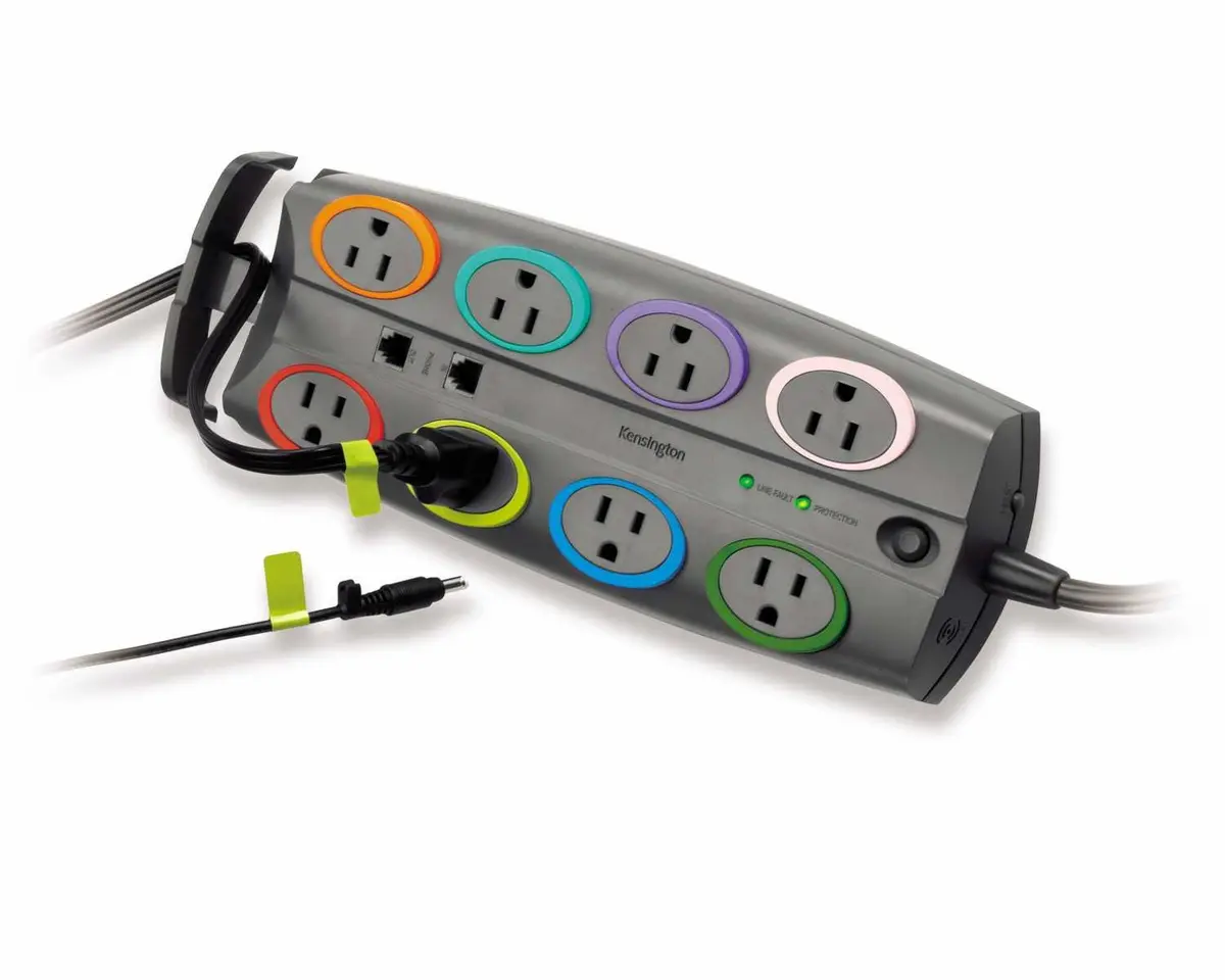 Kensington SmartSockets 8-Outlet Surge Protector 8ft Cord 2490 Joules | Superior Power Spike Defense - view 3