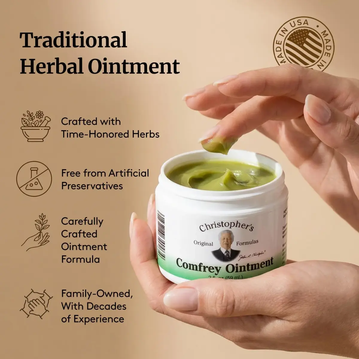 Christopher's Original Formulas Comfrey Ointment 2 oz (59 ml) | Traditional Herbal Skin Support - view 5