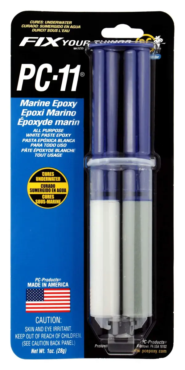 PC-Products PC-11 Epoxy Adhesive Paste | Marine Grade, 1oz Applicator Syringe, Off White - main product image